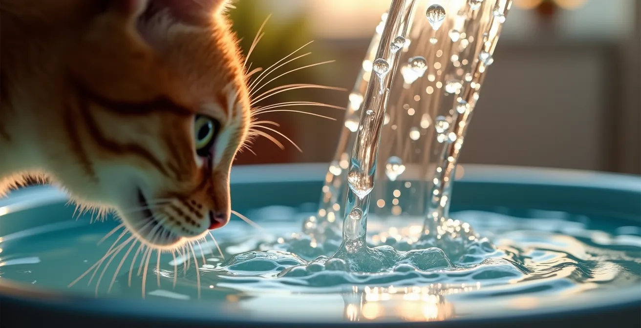 Multiple water fountains strategically placed in a Canadian home during winter