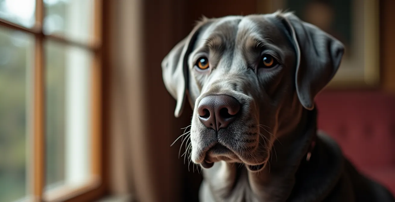 Close-up portrait of senior dog showing wisdom and gentle expression