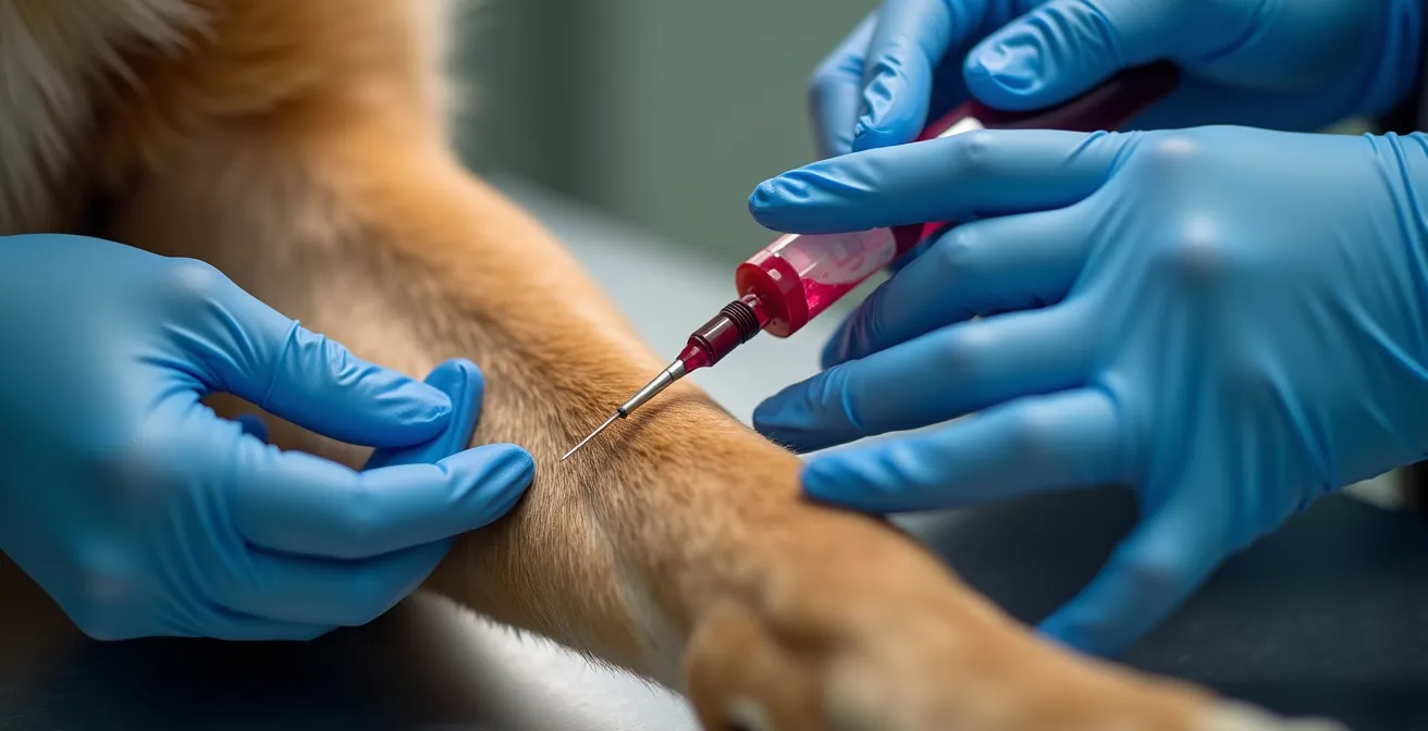 Canadian veterinary clinic scene showing proper timing for thyroid blood testing in senior pets.